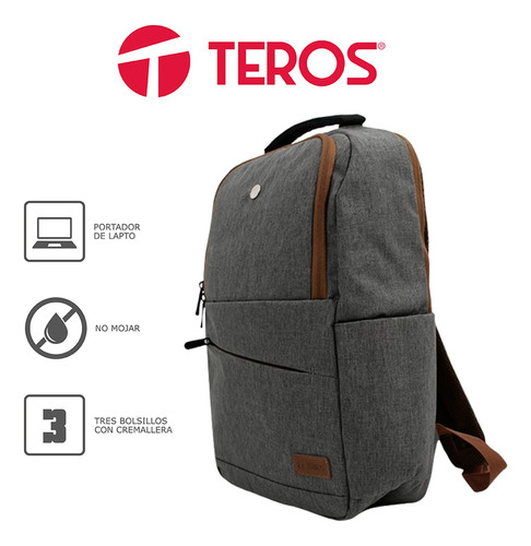Mochila Teros Te-acs9023 Para Laptop Hasta 156 Gris