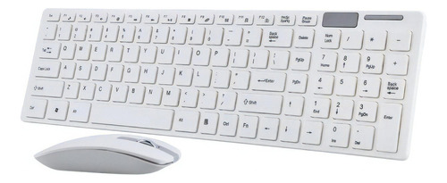 Kit Teclado E Mouse Sem Fio Wireless Computador E Notebook Cor do teclado Branco