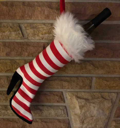 Medias Navideñas Con Tacón Alto En Forma De C Para Botella D