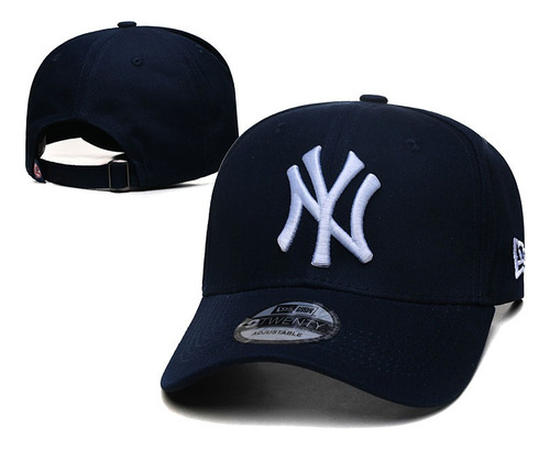 Gorra New Era Visera Curva New York Azul Broche Ajustable Azul Oscuro Ajustable Lisa