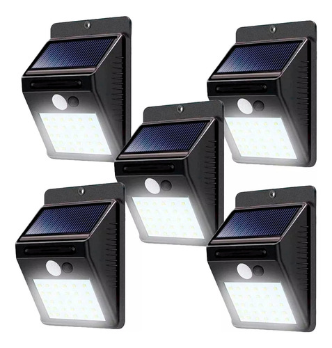 5pz Lampara Led Solar Reflector Exterior Jardin Sensor Luz