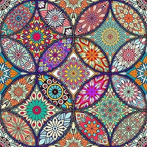 Pintura Por Diamante Mandala Mosaico 30x30cm Piedra Cuadrada