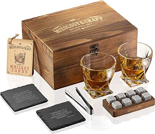 Juego De Regalo De Piedras De Whisky Para Hombre