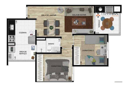 Apartamento À Venda, 48 M² Por R$ 281.000,00 - Vila Scarpelli - Santo André/sp - Ap1424
