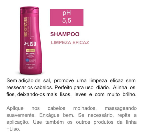 Kit Mais Liso 1 Shampoo 1 Cond 350ml 1 Máscara 500ml