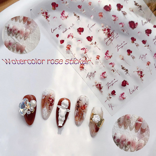 Set De Rosas Secas Con Acuarela, Retrofino, Para Realzar Las