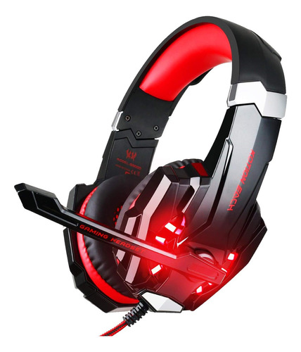 Audífonos Gamer Blue Fire Stereo Gaming Led Rojos