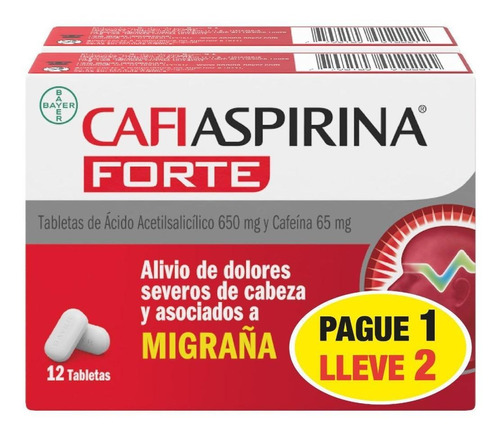 Cafiaspirina Forte 12 Tab Pague 1 Lleve 2