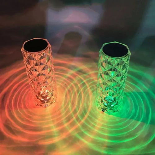 Lámpara De Mesa Recargable Con Control Táctil De 16 Colores
