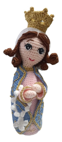 Virgen Del Rosario Tejida A Mano Amigurumi Peluche A Crochet