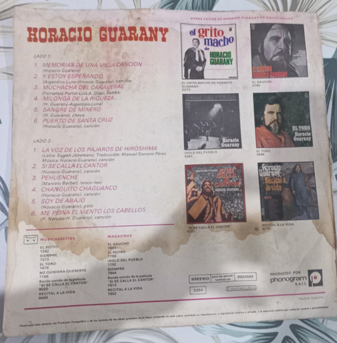 Horacio Guarany El Potro Disco De Vinilo Vg (Usado)