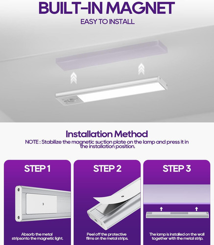 Paquete De 2 Luces Led Inalámbricas De 5 Pulgadas, 8000 K, 6