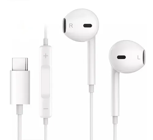 Fone de Ouvido In-Ear Kaidi Tipo C USB-C com Microfone Branco