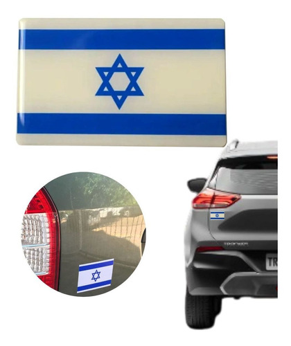 Adesivo Resinado Bandeira Israel Carro Moto Notebook 8x5cm