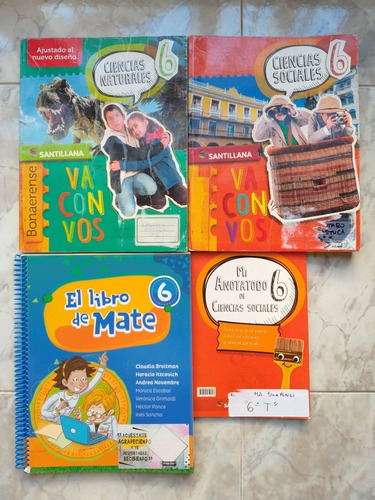 Libros Escolares 6to. Bonaerense Santillan Packs Total.