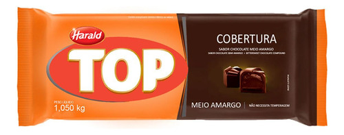 Barra De Chocolate Cobertura Meio Amargo Top Harald