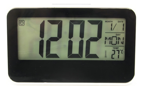 Reloj Digital Alarma Numeros Grandes Fechador Luz Led Negro