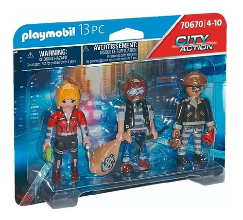 Playmobil Set De 3 Figuras De Ladrones 70670 Juguete Nene C