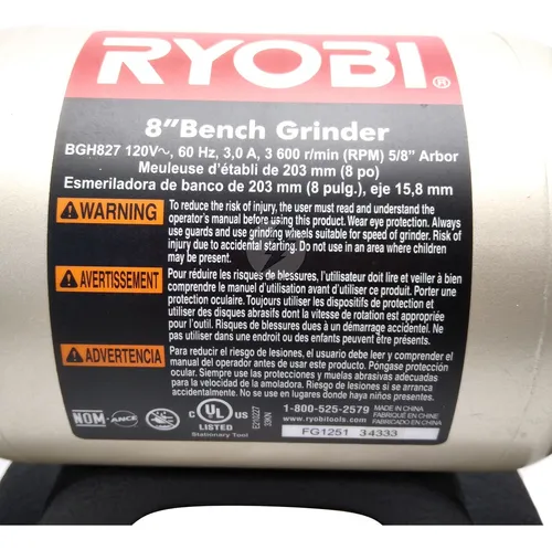 Esmeril Ryobi Bgh827 120v 3600 Rpm Parcelamento sem juros
