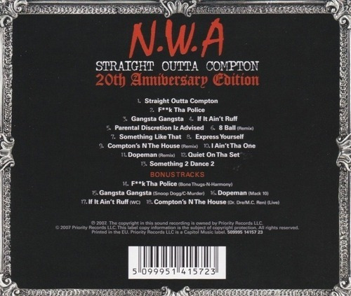 N.w.a. - Straight Outta Compton - Cd Importado. Nuevo. Bonus