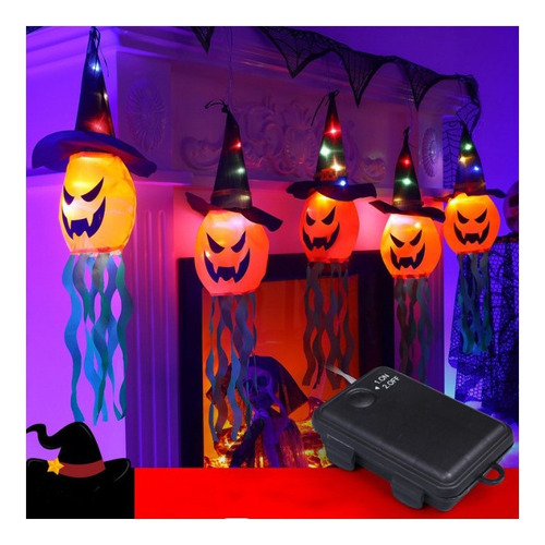 Decoración De Halloween Horror Wizard Jack-o-lantern 3m,