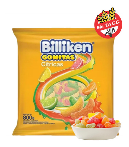 Gomitas Citricas Billiken X800g - Cotillón Waf