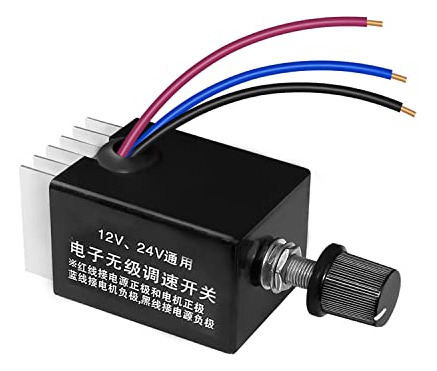 Tnuocke Controlador De Velocidad Del Motor De 12 V/24 V Cc U