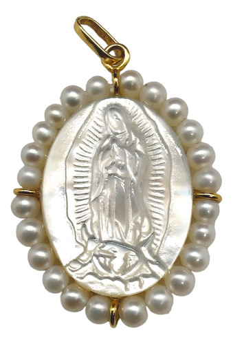 Medalla Madre Perla Virgen De Guadalupe