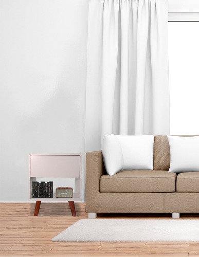 Buro Para Recamara Decomobil Mesa De Noche Minimalista Acabado Mate Texturizado Color Blanco Absoluto