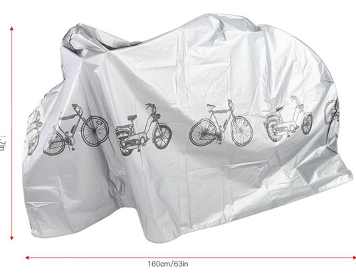 Funda Cubre Bici Cobertor Impermeable Rayos Uv Plateado