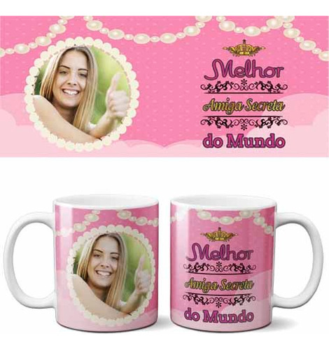Artes Canecas Amigo Oculto Secreto Editável Mockups Estampas