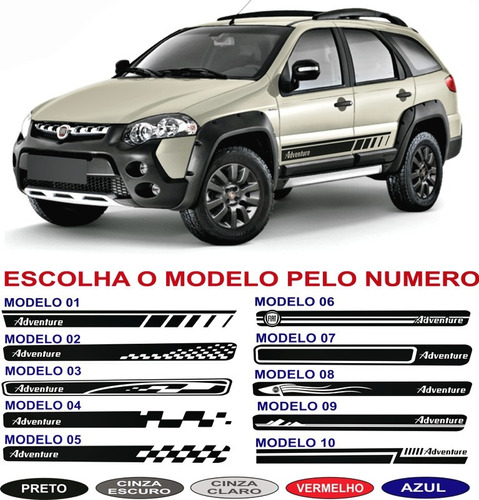 Acessorio Adesivo Palio Adventure Weekend Fiat Laterais