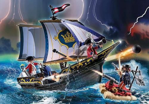 Imagen 3 de 5 de Playmobil Barco Carabela Soldados Pirata Y Acc 70412 Edu