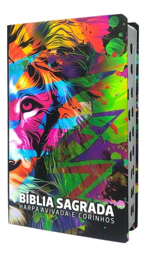 Bíblia Sagrada Letra Grande Gigante Com Esboço Temático Leão