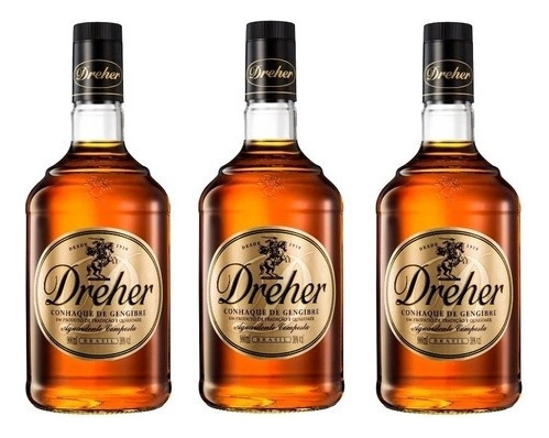 Kit Conhaque De Gengibre Dreher 900ml 3 Unidades