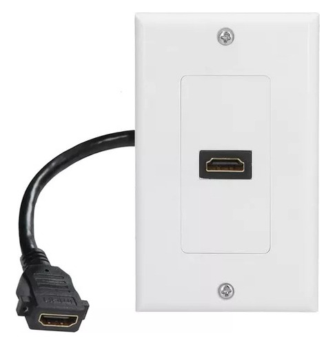 Placa De Pared 1 Puerto Hdmi 1080p Conector Extension 15cm