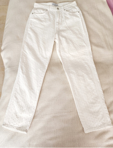 Pantalón Jean Importado Color Blanco. Primark. Talle 40. 