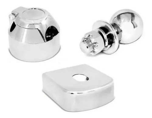 Kit Para Engate Reboque Bola Capa Aco Inox Tomada Cromada