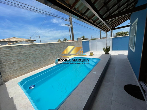 35-5 Casa 2 Quartos, Área Gourmet E Piscina Em Unamar - Cf