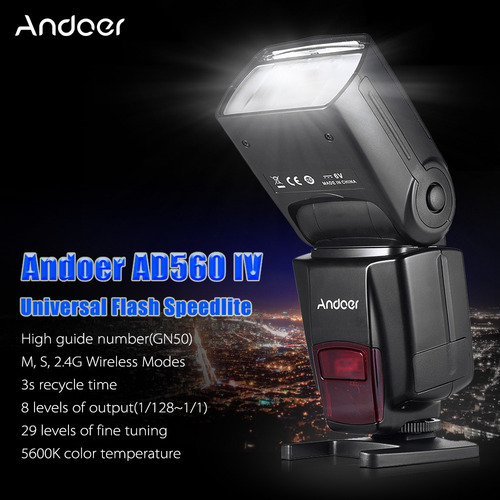 // Andoer Ad560 Iv 2.4g Sem Fio Universal On-camera
