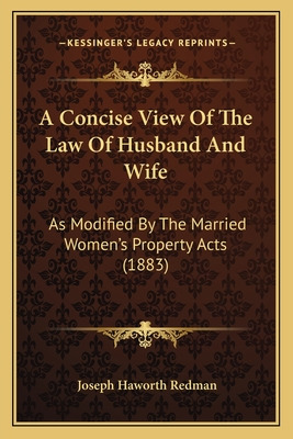 Libro A Concise View Of The Law Of Husband And Wife: As M...