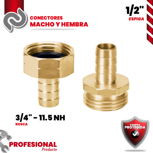 Conectores 3/4 Macho Y Hembra De Latón