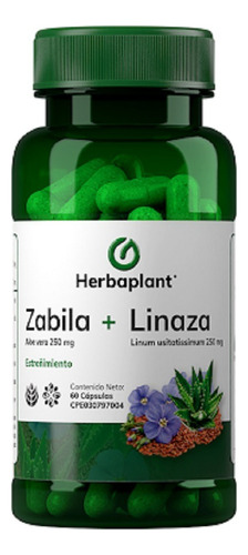 Sábila + Linaza 250-250 Mg 60 Cápsulas Herbaplant Zábila