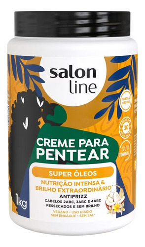 Creme Para Pentear Cabelo Super Óleos Sem Sal Salon Line 1l