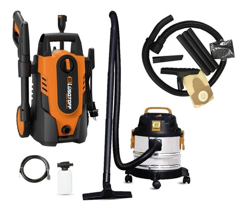 Aspiradora Polvo Liquido 15l Acero + Hidrolavadora Lusqtoff