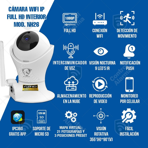 Imagen 2 de 10 de 2 Camaras Wifi Ip Fhd Preset 360 Casa Seguridad Vigilancia