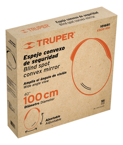Espejo Convexo De 100 Cm Angulo Visible 160º Truper 101681