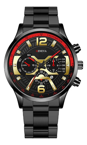 Relógio Geneva G0106 43mm Aço Pulseira Bracelete