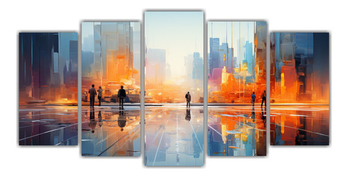 250x125cm Lienzos Impresos Reflejo De Un Edificio Moderno