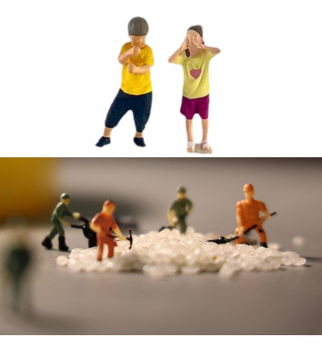 Figuras De Diorama A Escala 1:64, Conjunto Para 2 Niños